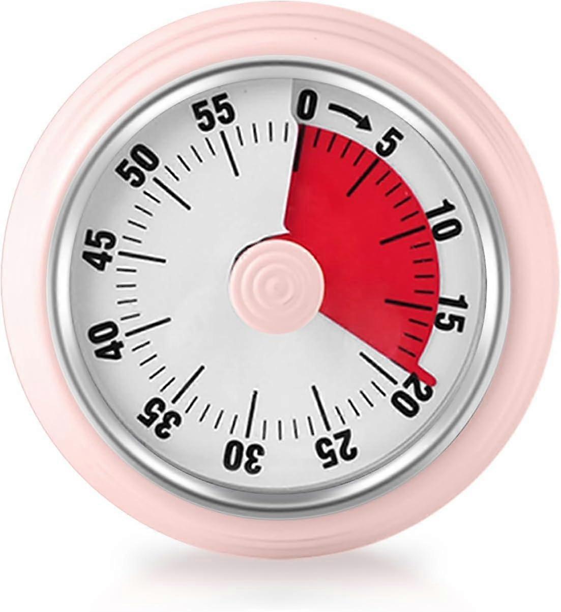 1 piece kitchen timer with magnetic base, battery-free mechanical clock