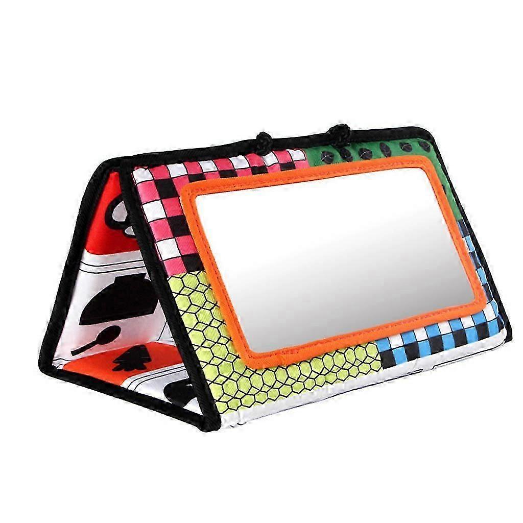 Infant Baby Car for Seat Back Hanging Folding Mirror Travel Portable Cute Cartoon Patterns Toddlers Learning Cognitive High Contrast Activity