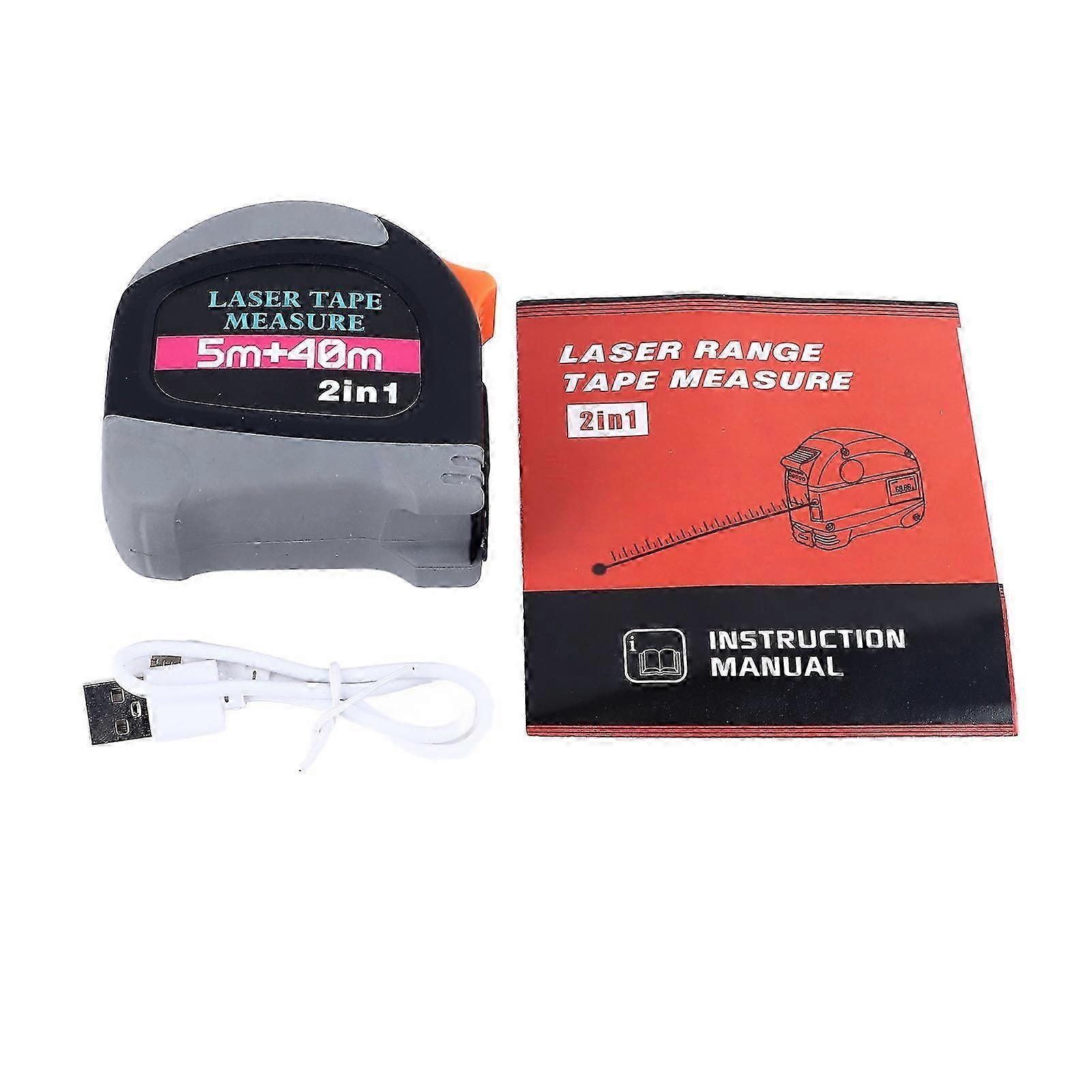 2 in 1 Digital Laser Tape Measure 130ft Laser Distance Measure 16ft AutoLock Tape Measure with Digital Display High Accuracy