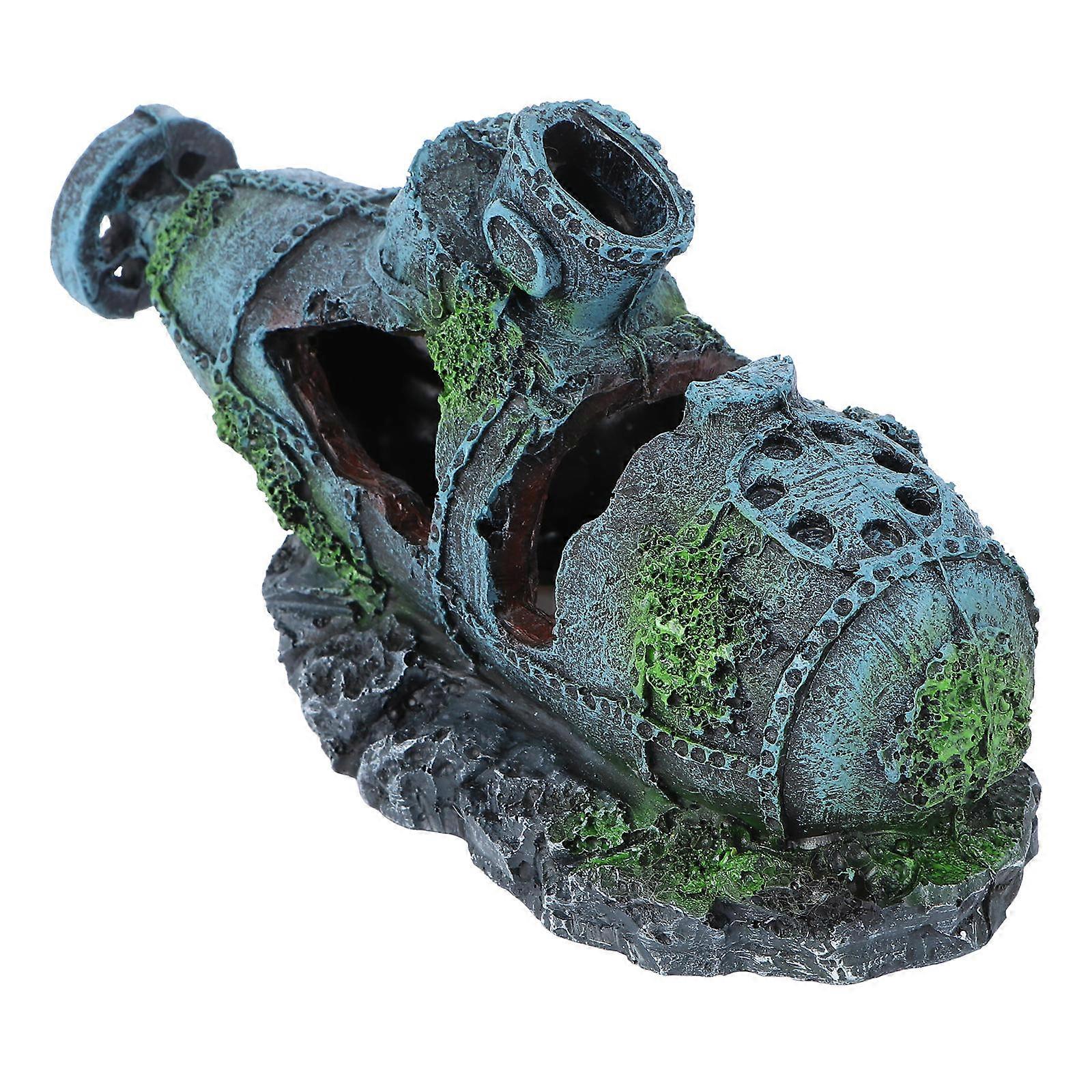 U-Boot Dekor Aquarium Landschaftsbau Fisch Unterschlupf Wrack U-Boot Form Verschiedene Farbe 1Pack