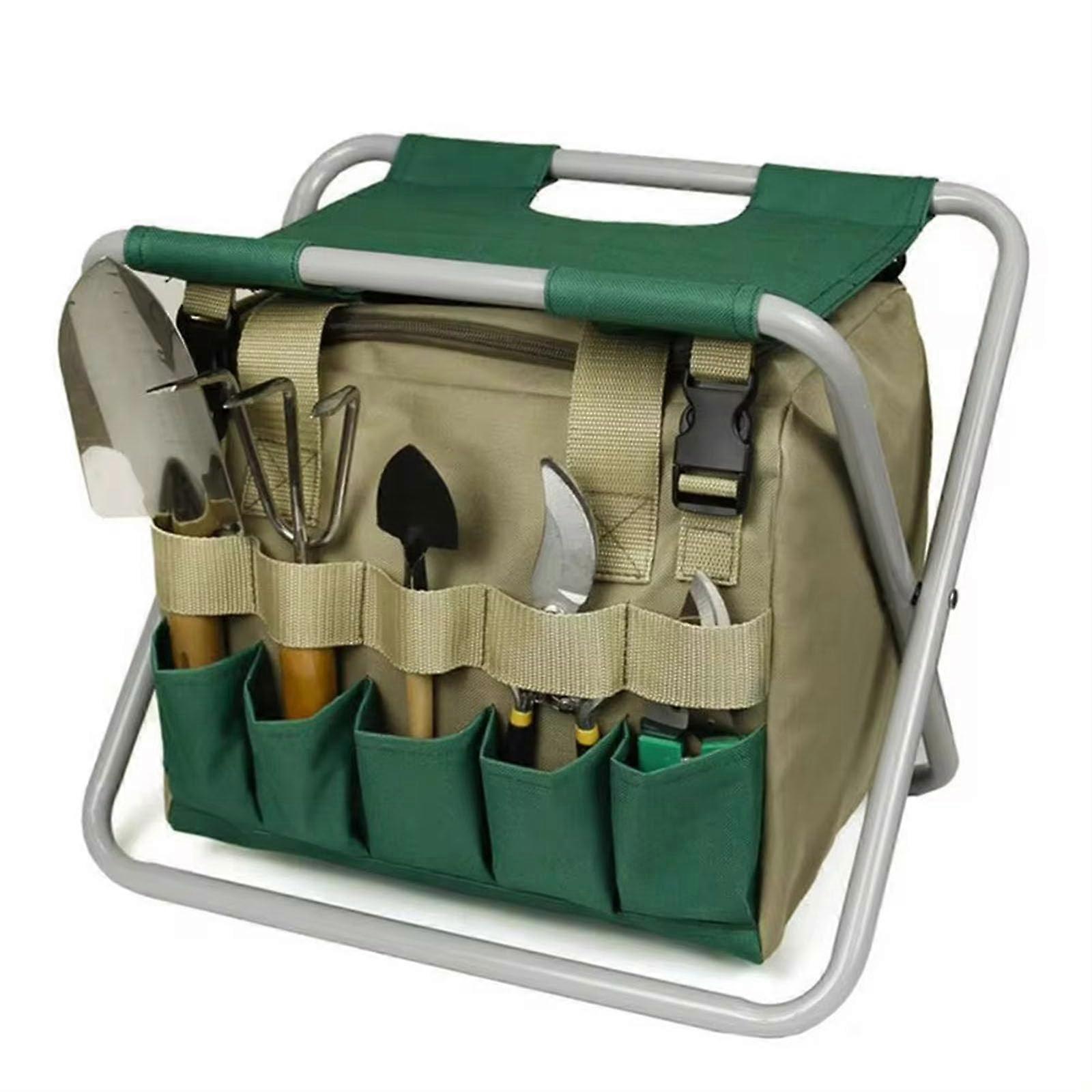Gartenwerkzeug Hocker Klapphocker mit Abnehmbarer Aufbewahrungstasche, Faltbare Sitzgelegenheit für Gartenliebhaber, Tragbar und Robuste Konstruktion