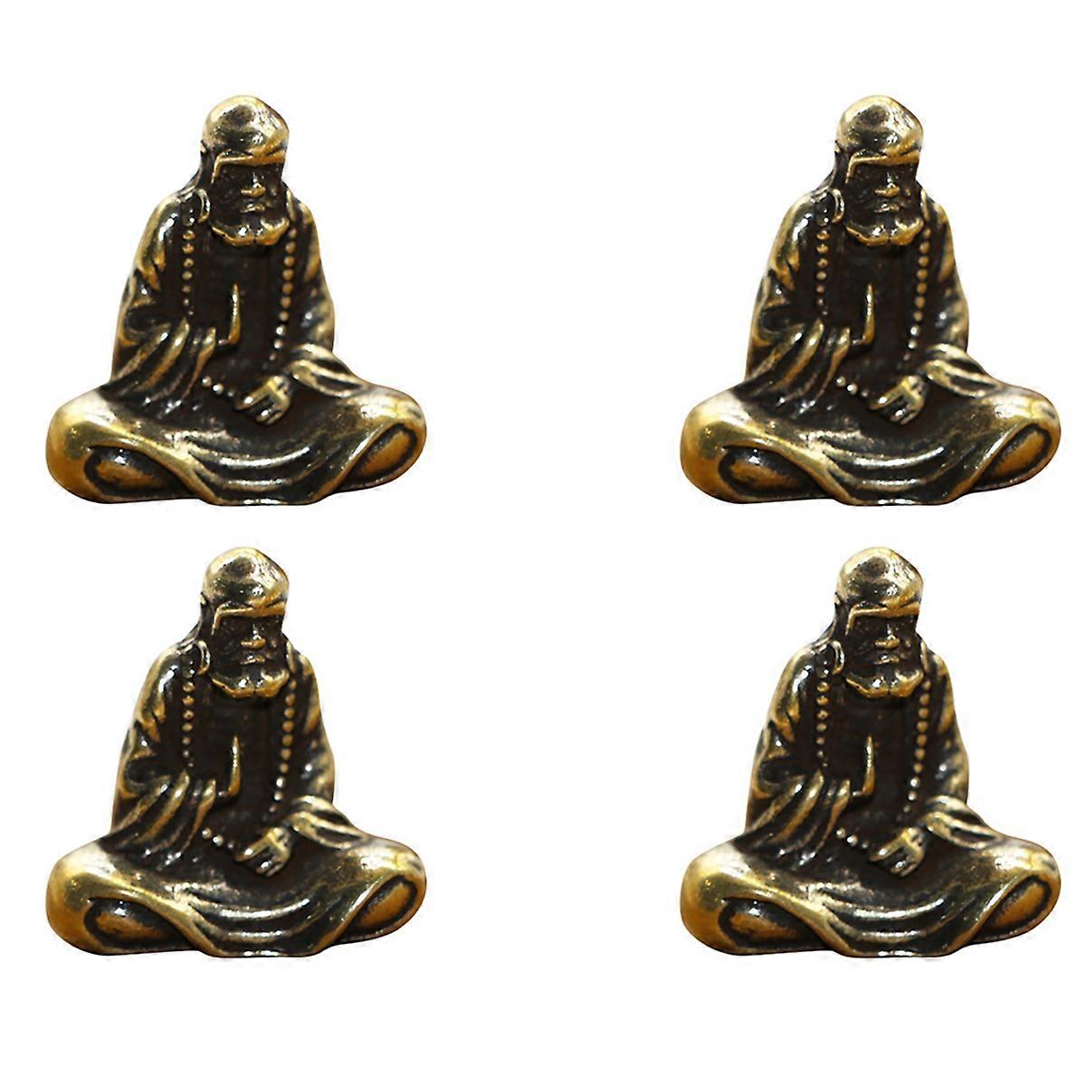 Retro Brass Buddha Mini Statue Bodhidharma Master Figurines