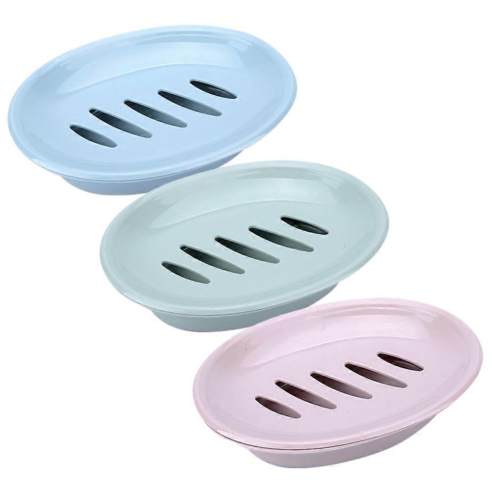 Multipurpose Soap Draining Container Simple Soap Holder 15.5X11X3.6CM 3Pcs
