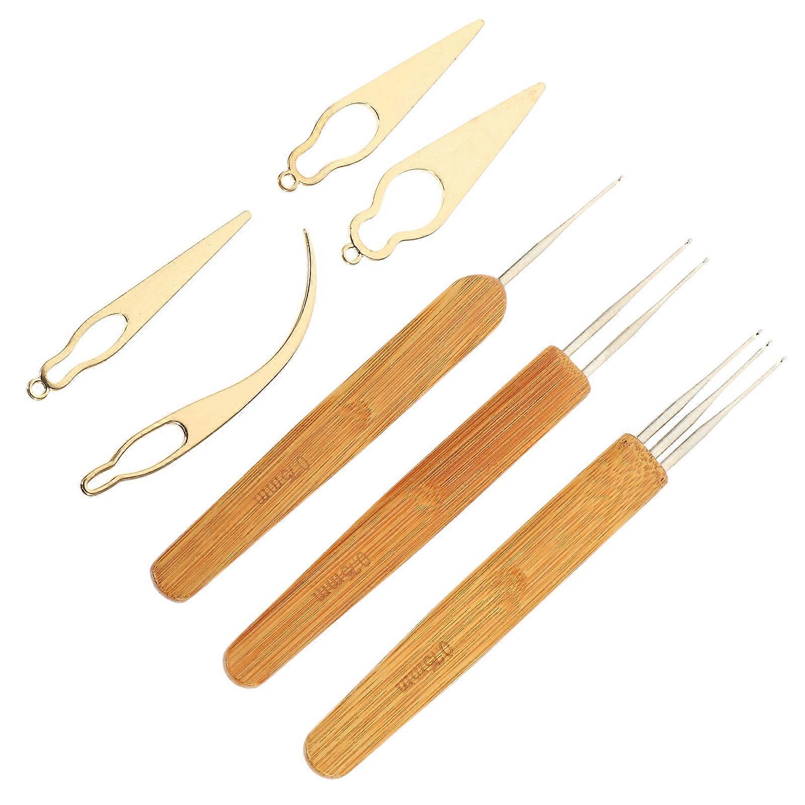 Convenient Hair Needle Multi-Function Crochet Hooks Household Everyday Use Golden 1Set