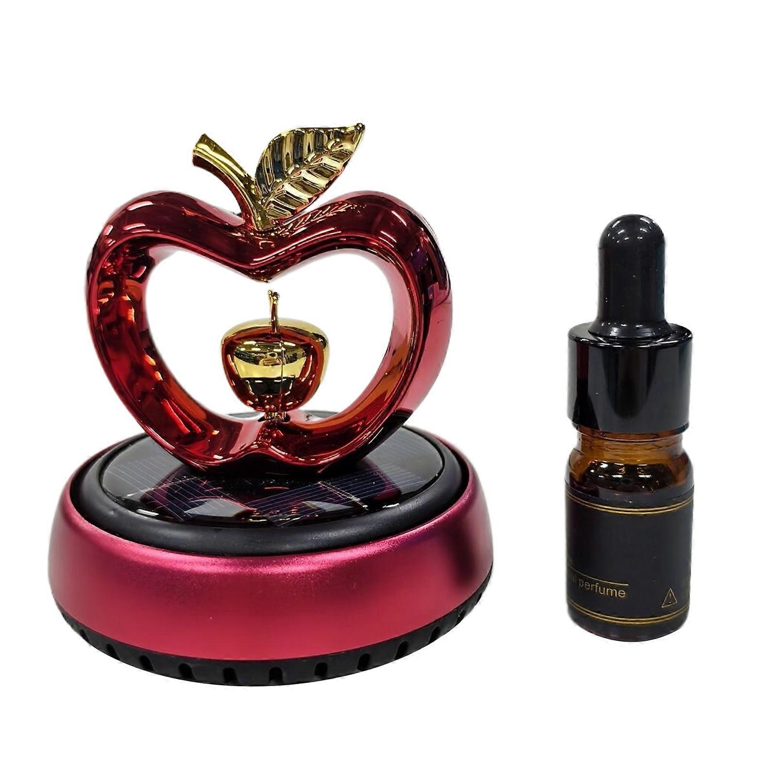 Heart Car Interior Solar Fragrances Ornament with flower  Fragrances Solar Powered Car Scent Diffuser for Dashboard Use  Red