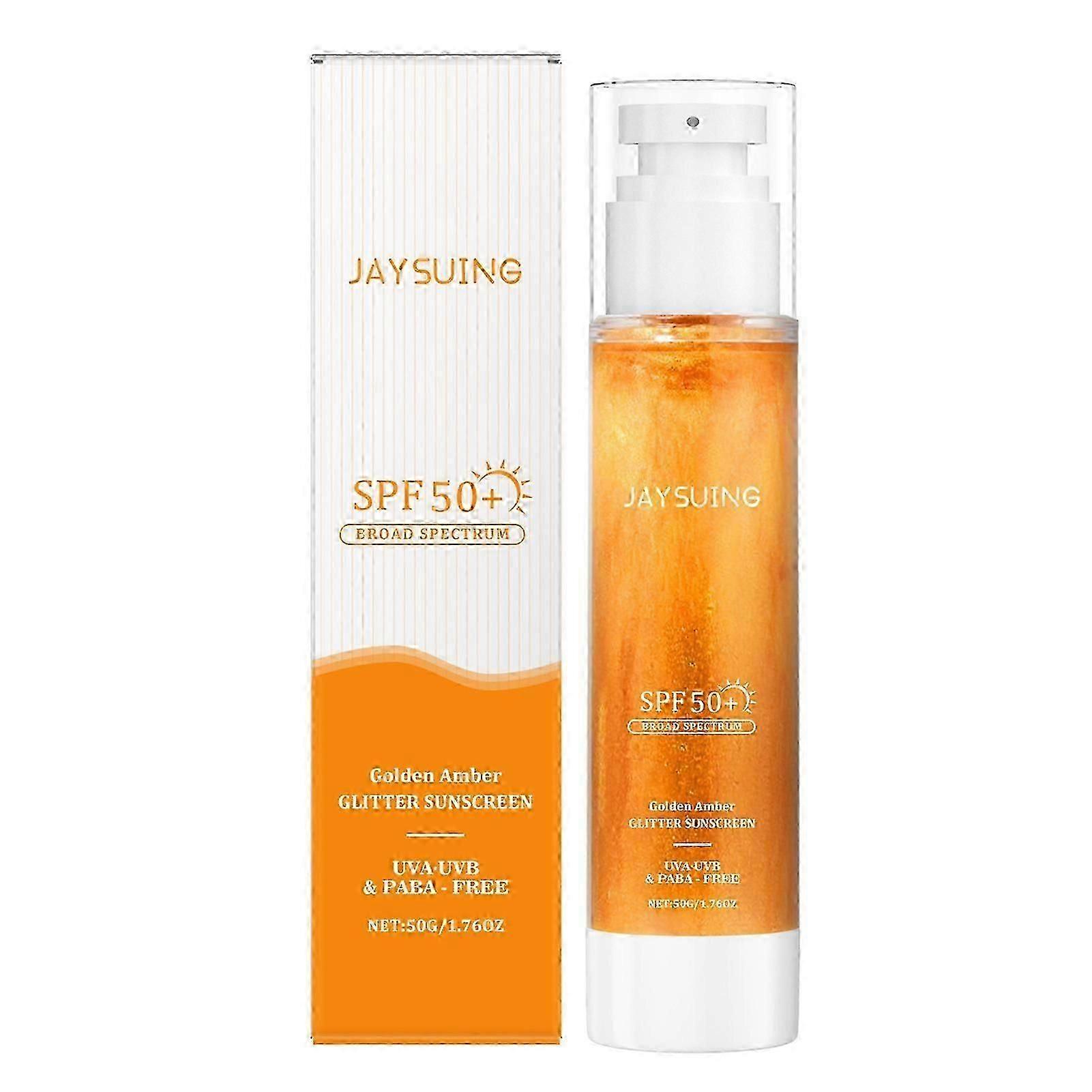 Spf50 Body Sunscreen Infused with Shimmering Body Glowing Oil Long-lasting Protection Sunscreen for All Skin Types