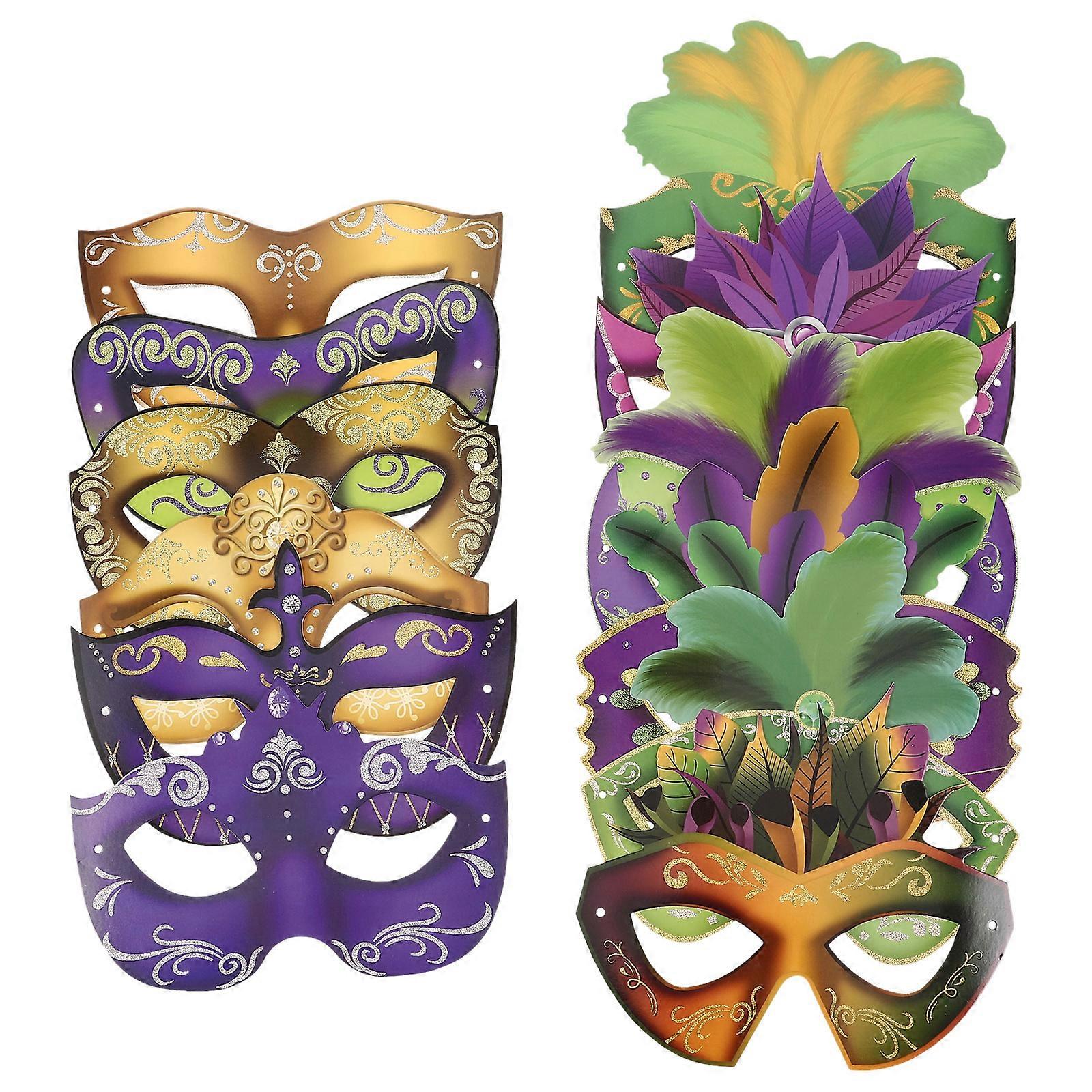 Party Masks Paper Masks Assorted Color Half Face Style For Birthdays And Costumes 12Pcs