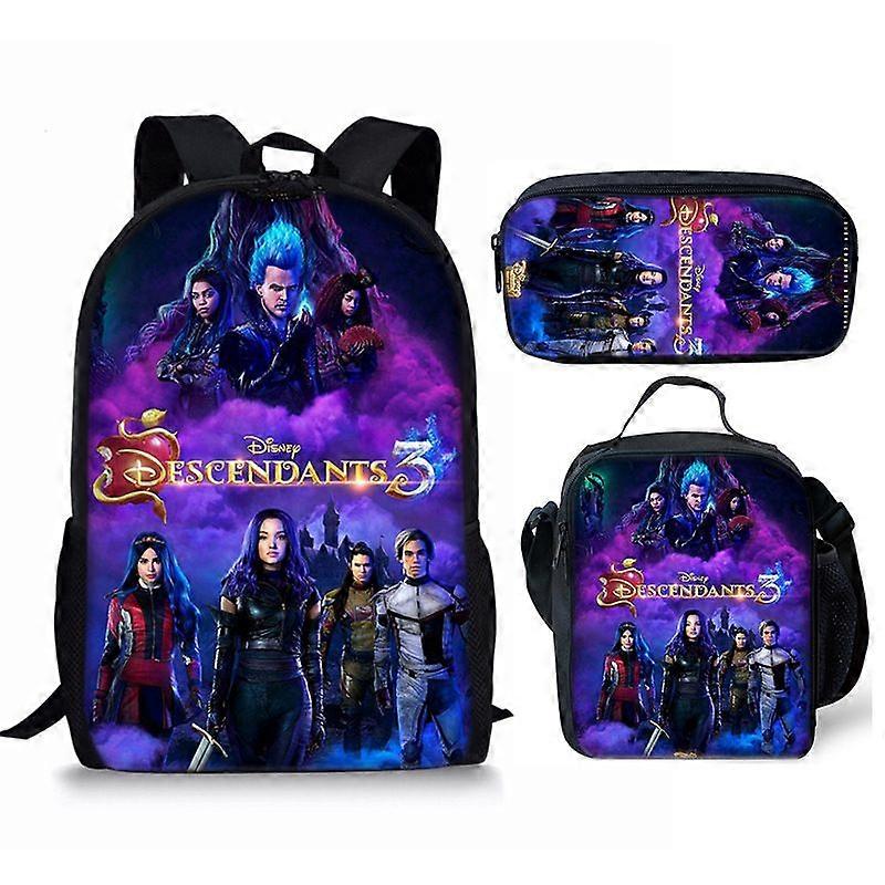 17-inch student backpack set 3D digital printing backpack three-piece set