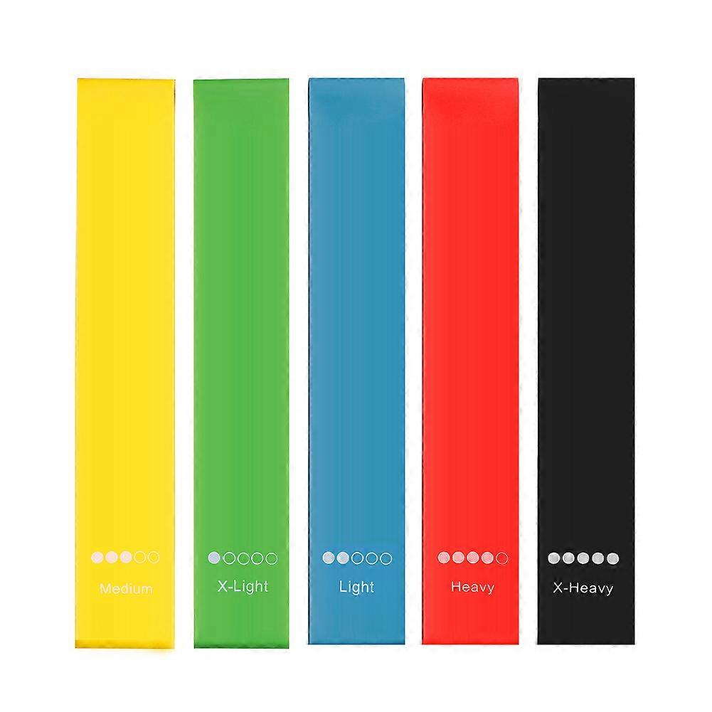 Resistance Bands For Fitness Exercise, Quality Materials In Set Of 5 With Bag, Non-Sliding Natural Latex Loops
