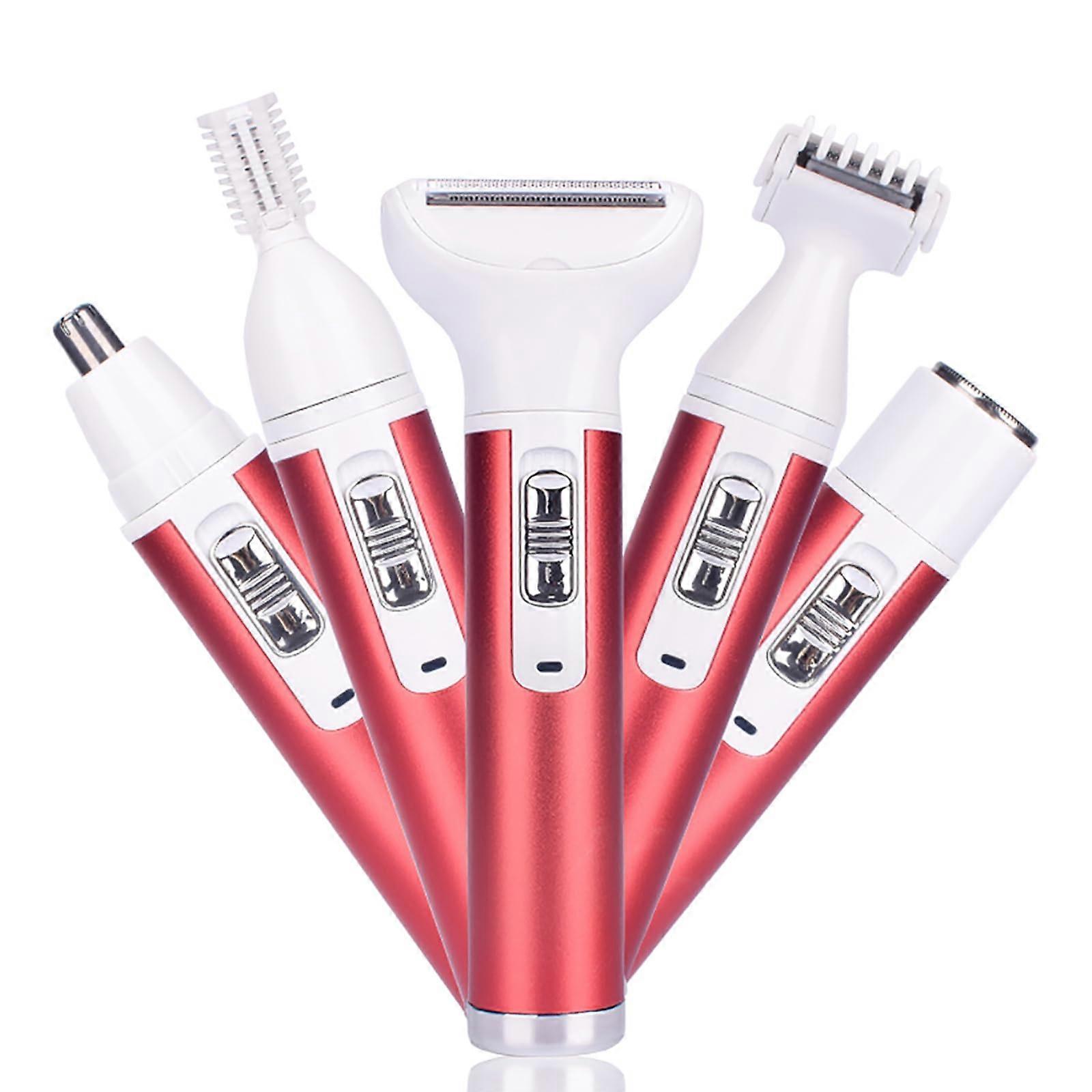 5in1 Electric Shaver for Women, USB Charging Painless Hair Removal for Bikini, Face, Body