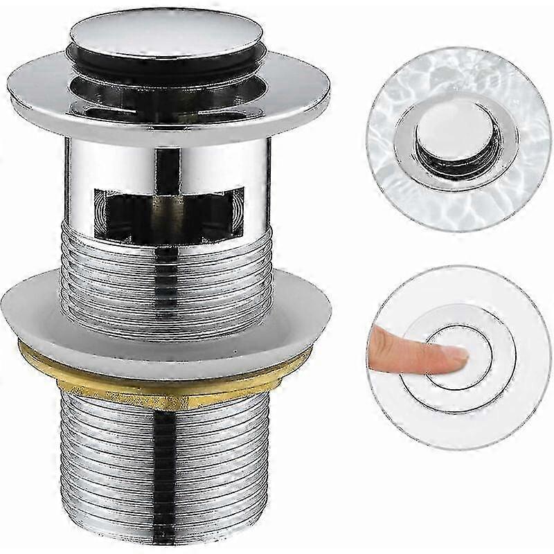 Universal Pop-up Sink Drain with Overflow, Chrome Finish