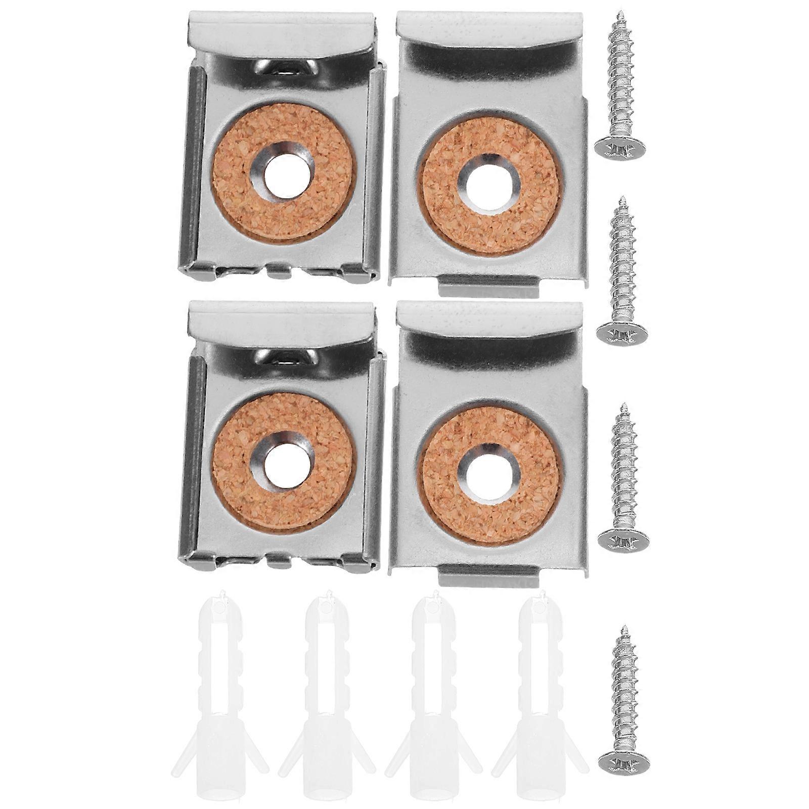 6 Sets Mirror Holder Clips for Wall Mounting – Durable Glass Panel Retaining Brackets with Elegant Design for Home and Commercial Use