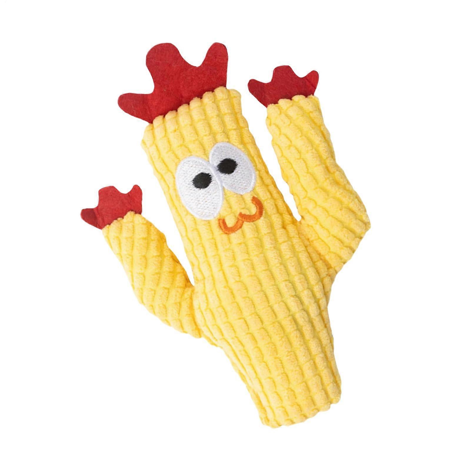 Catnip Toy for Cats - Soft Plush Cactus Shape, Natural Herbal Infusion, Interactive Yellow Pet Doll for Chewing and Play