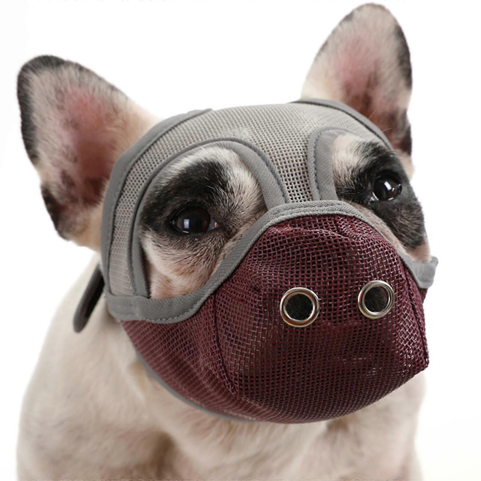 Short Snout Dog Muzzle Bulldog Muzzle, Stop Dog For Biting Barking Chewing, Adjustableshort Mouth Dog Anti-bite Anti-eating Mask Pet Supplies