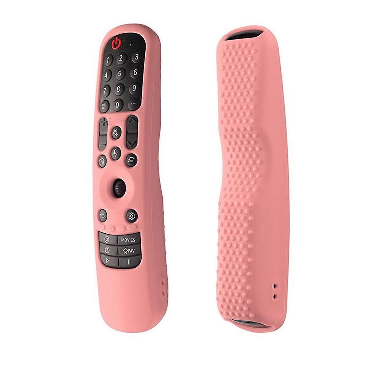 Shockproof Silicone Remote Cover for Smart TV an-MR21 MR22 Protective Sleeve,Pink