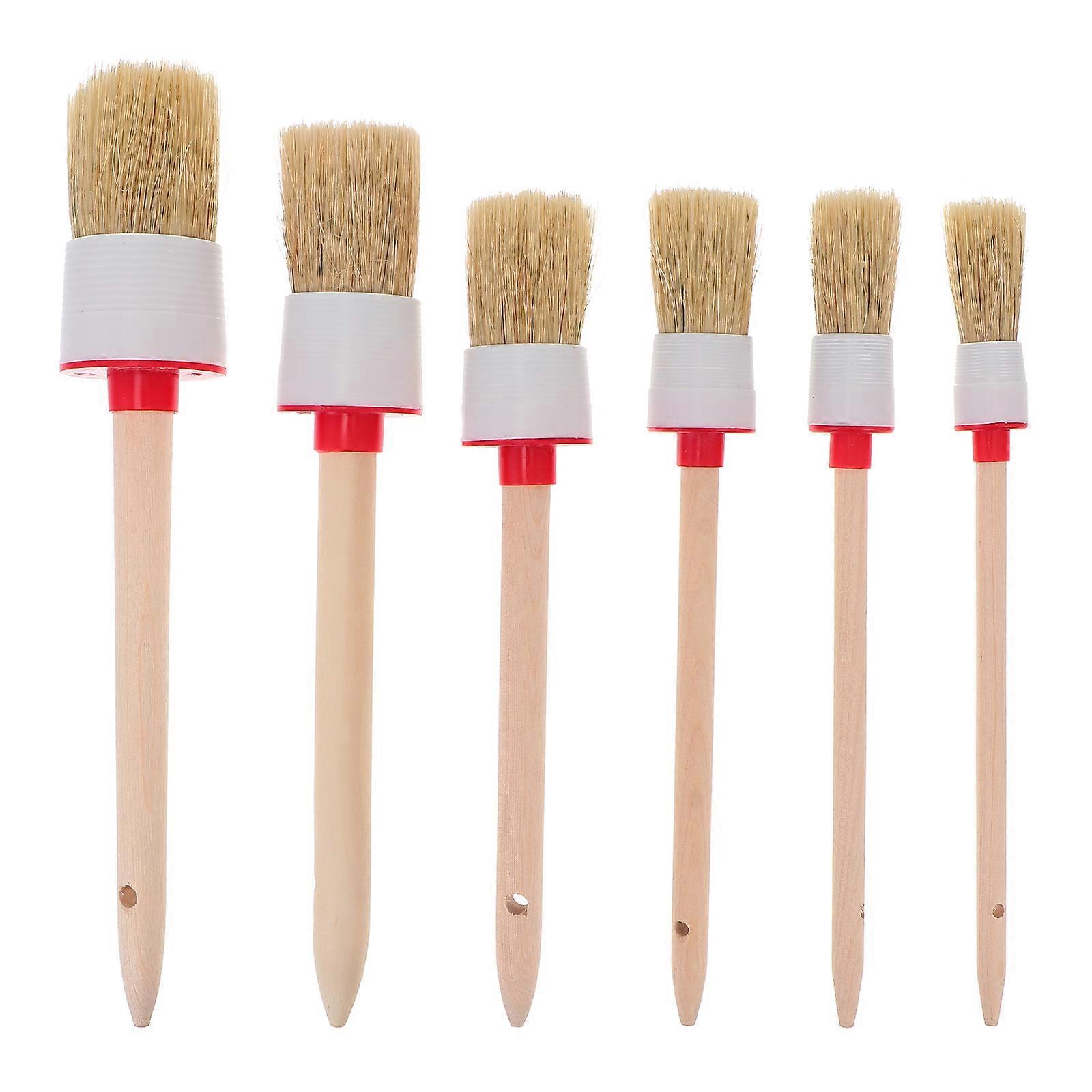 6Pcs ξύλινος οικιακός καθαρισμός βερνικιών χρωμάτων λαβών