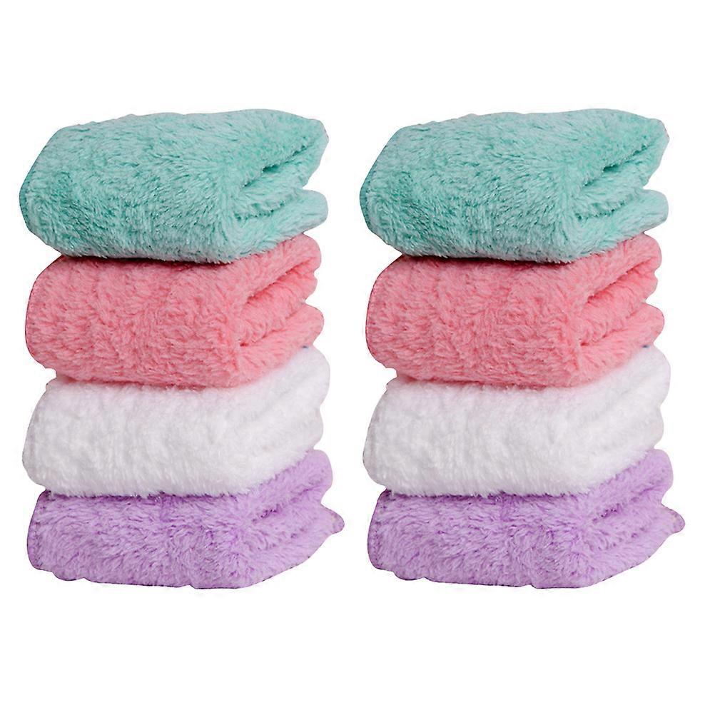 Soft and Durable Polyester Fiber Baby Saliva Towels for Home Use Assorted Color 8 Pieces