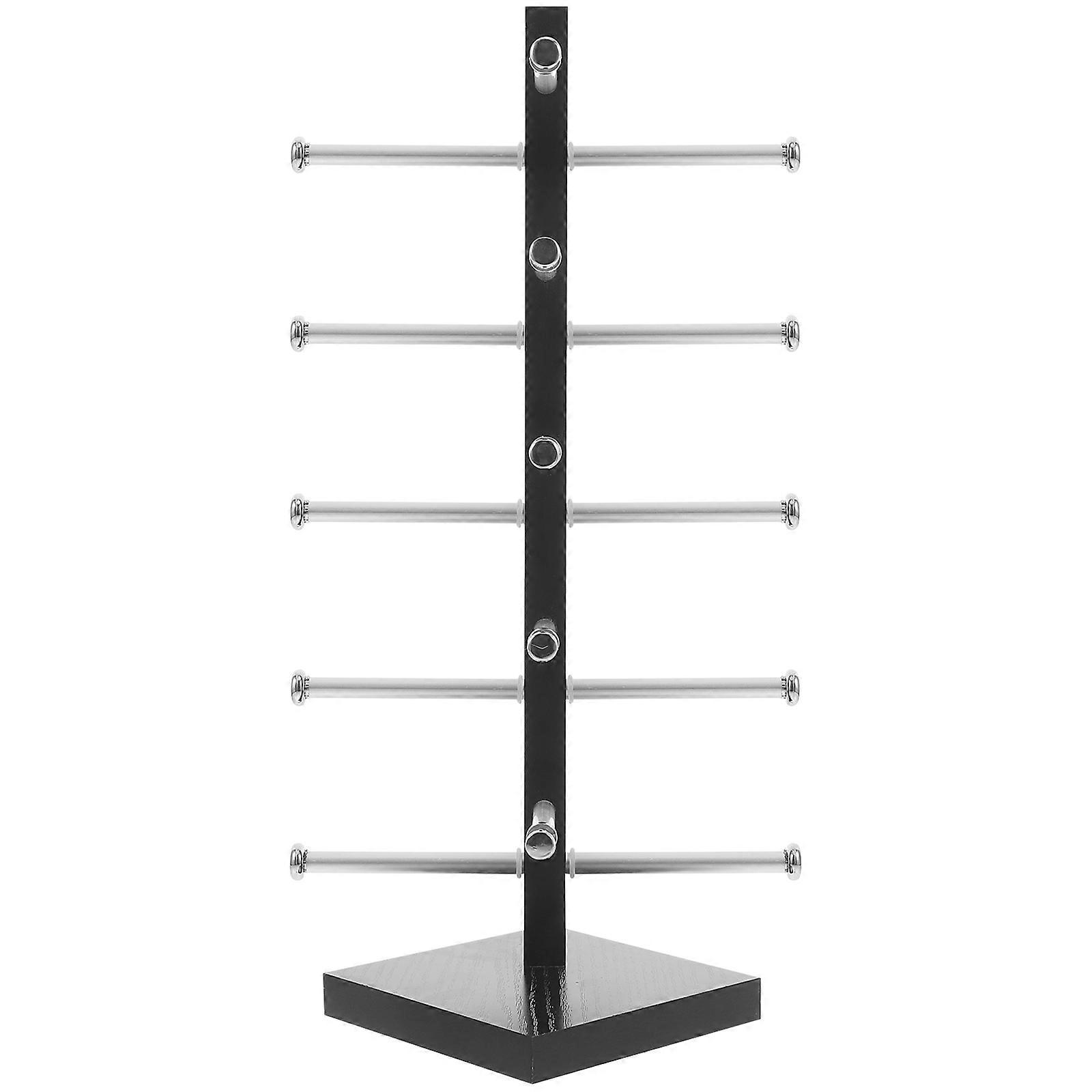 Sunglass Display Holder Creative Glasses Organizer Stand Rectangular Wood Iron Home Use 1Set