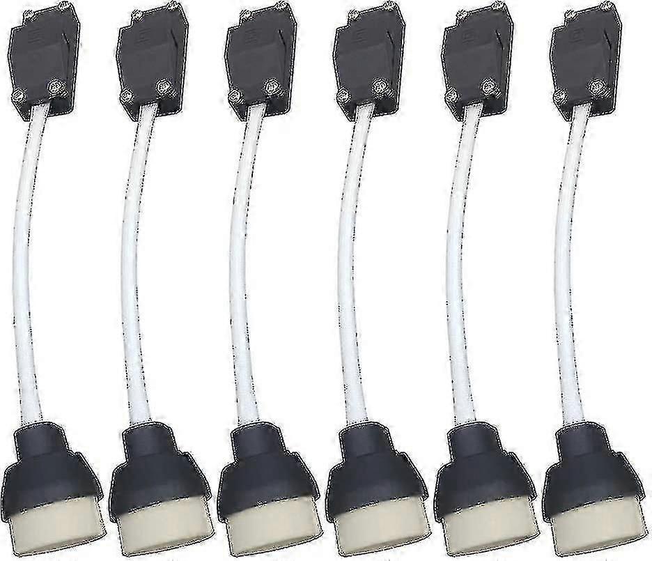(6 Pack) Gu10 Lamp Holder Ceramic Base And Terminal Block/bridge With Cable And Insulation Sleeve - Bulb Socket Connector Adaptor For Led And Halogen