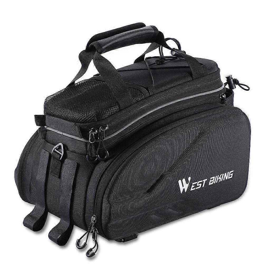 Expandable Large Capacity Bicycle Rear Rack Bag Outdoor TravelPack Portable Handbag Cycle Bike Rearseat Storage Bag Cycle AccessoryYMQX)