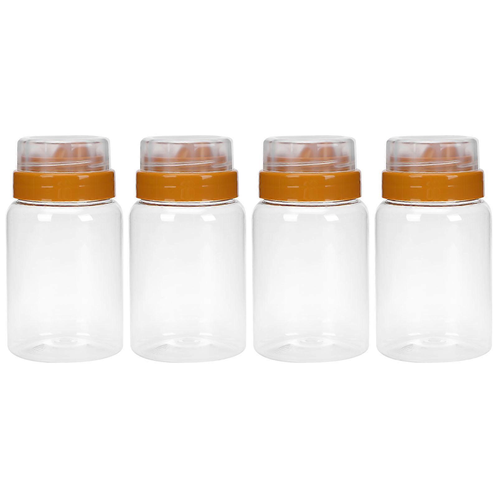 Practical Design Honey Dispenser Pot Reusable Jars 500g Food-grade PET and PP 4Pcs