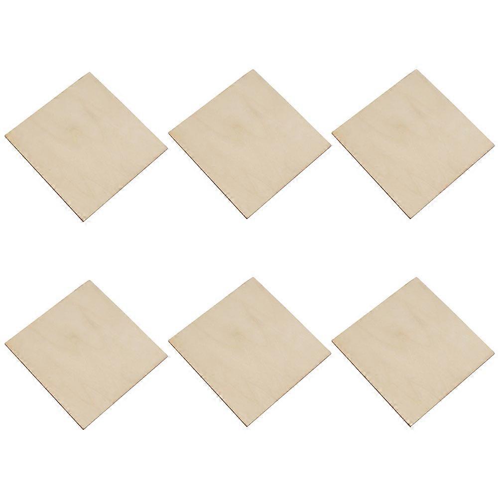 6pcs Unfinished Wood Sheets for DIY Crafts – Smooth Polished Surface Ideal for Painting, Writing, Woodworking, and Home Decor Projects