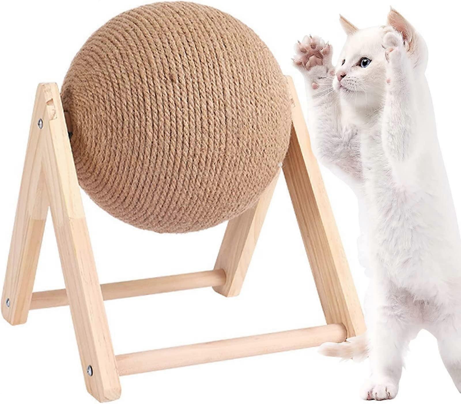 Scratching Ball for Cats, Sisal Scratching Ball, Cat Scratching Toy, Solid Wood Cat Climbing Frame