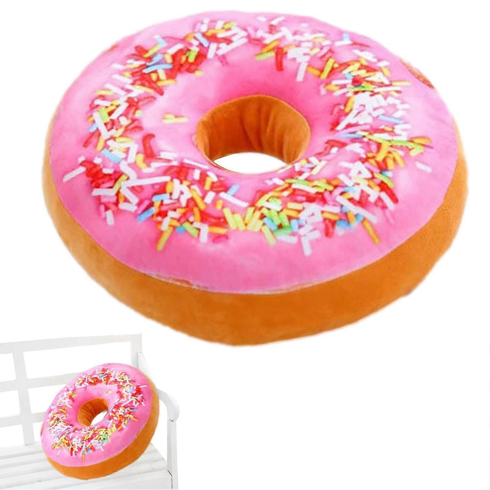 3D Donut Throw Pillow Plush Round Decorative Cushion for Living Room Ultra Soft Funny Seat Cushion