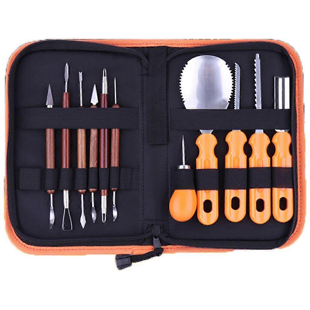 Halloween Pumpkin Carving Set, Stainless Steel Pumpkin Carving Tools 12-Piece Set for Hollow Pumpkin Carving Tools with Storage Bag