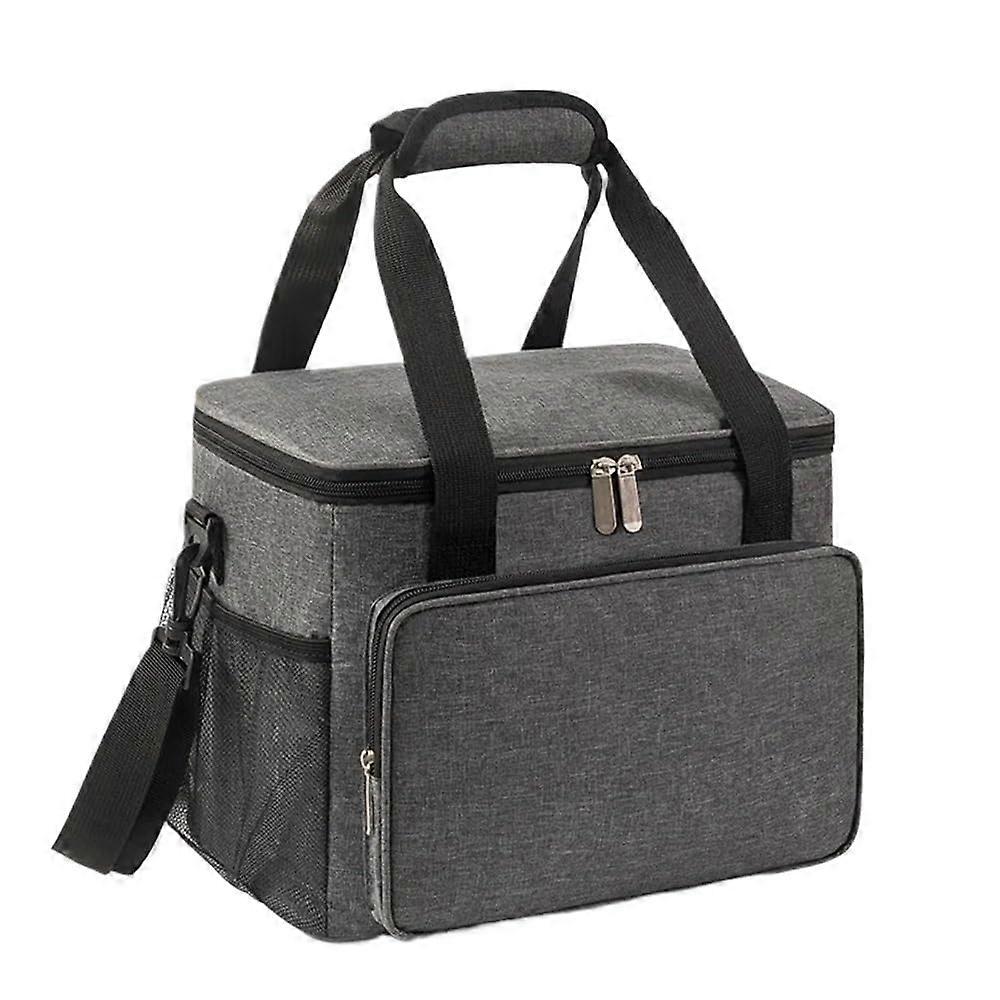 Outdoor picnic bag, storage for camping, large capacity, travel tableware, easy to clean, versatile, gray