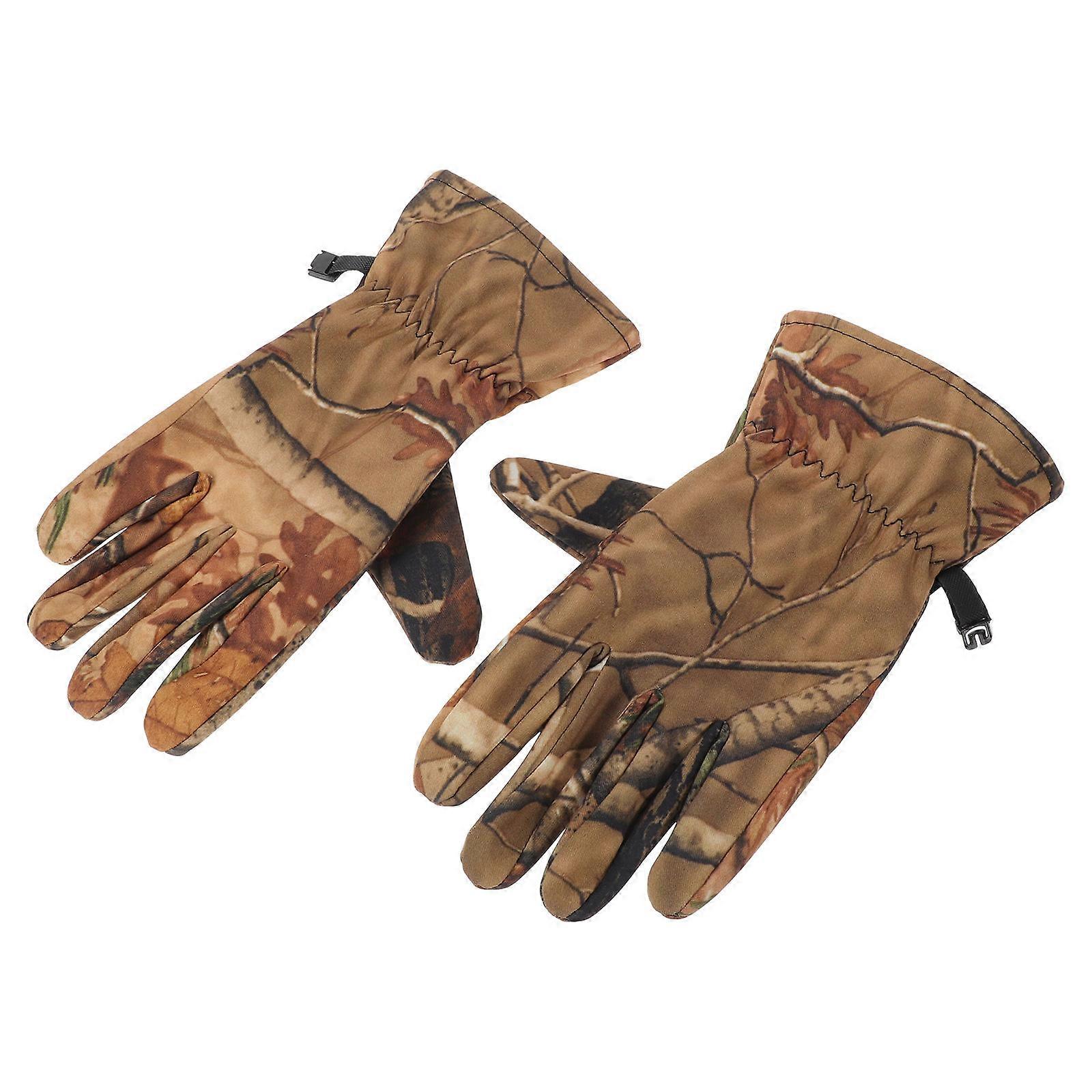Finger Gloves Men Full Finger Gloves Outdoor Hunting Cold Weather Breathable Polar Fleece 1Pair