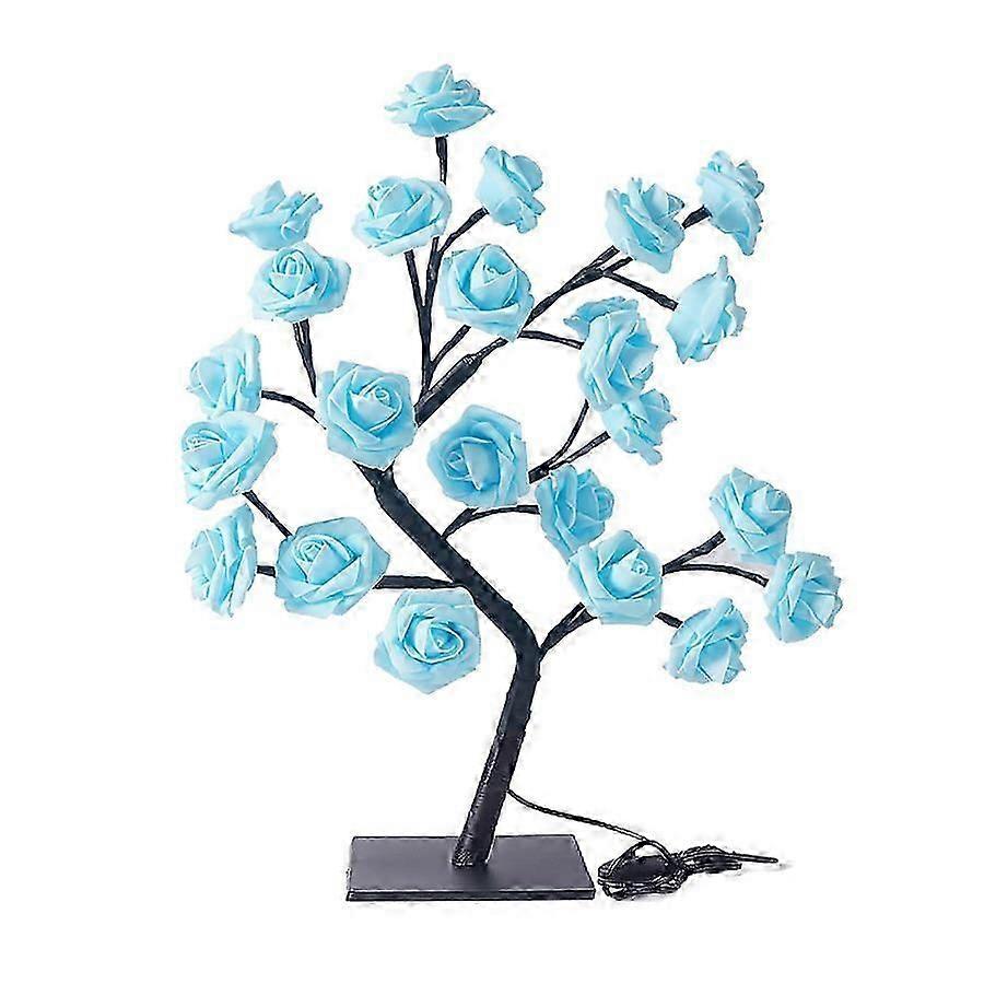 Led Rose Tree Lamp With Detachable Plastic Base And Usb Switch