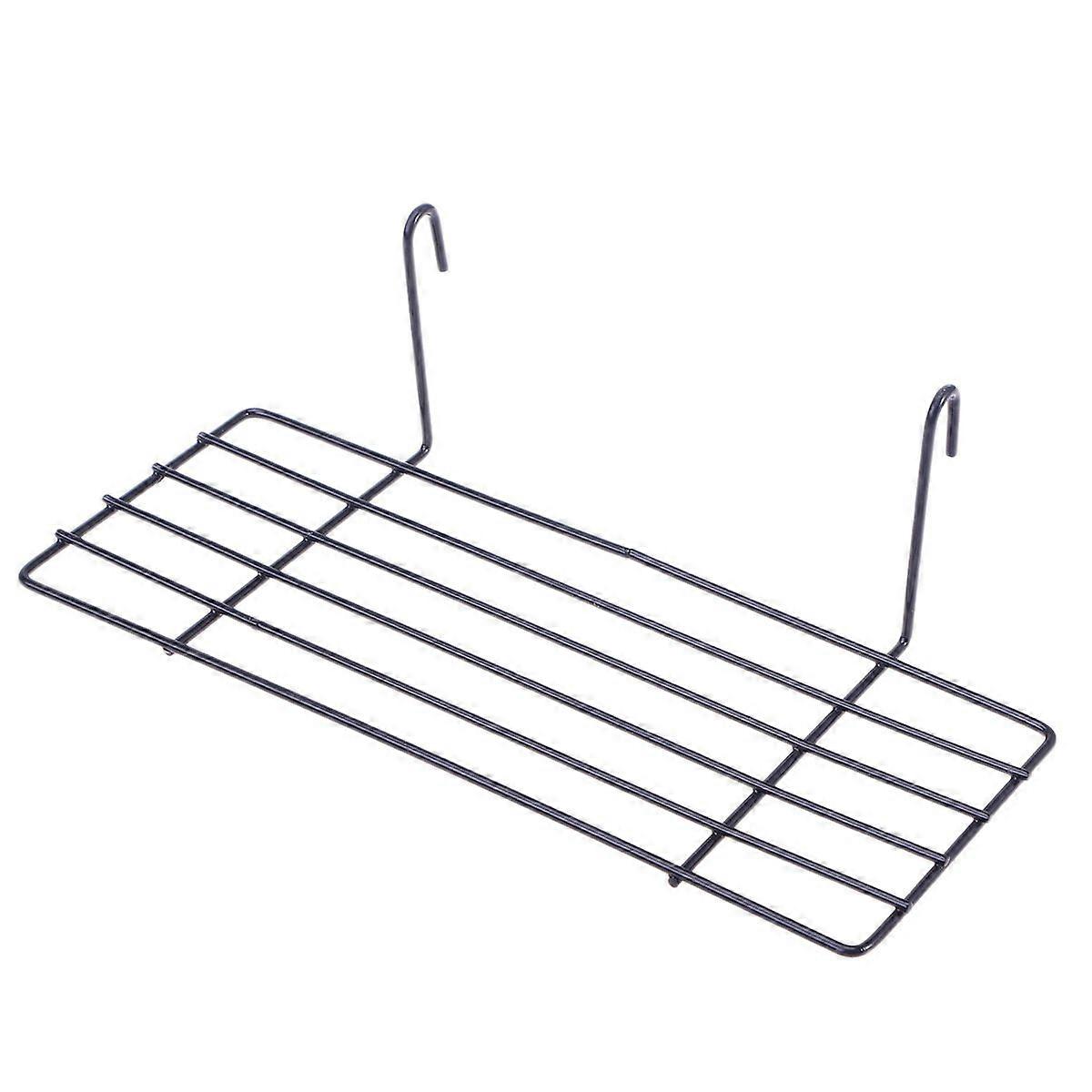 Schwarzes Draht-Aufbewahrungskorbgestell Gerade Ablage für Raster-Panel-Display 25x10cm