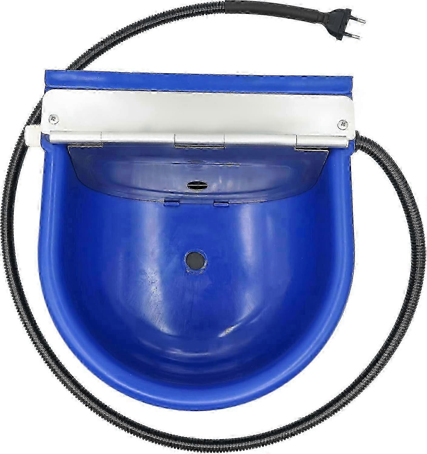 Horse Drinker, Heated Drinker, Heated Frost-Proof Horse Drinker, with Adjustable Float Valve for Goats, Sheep, Cattle, Pasture (Dark Blue) hwy