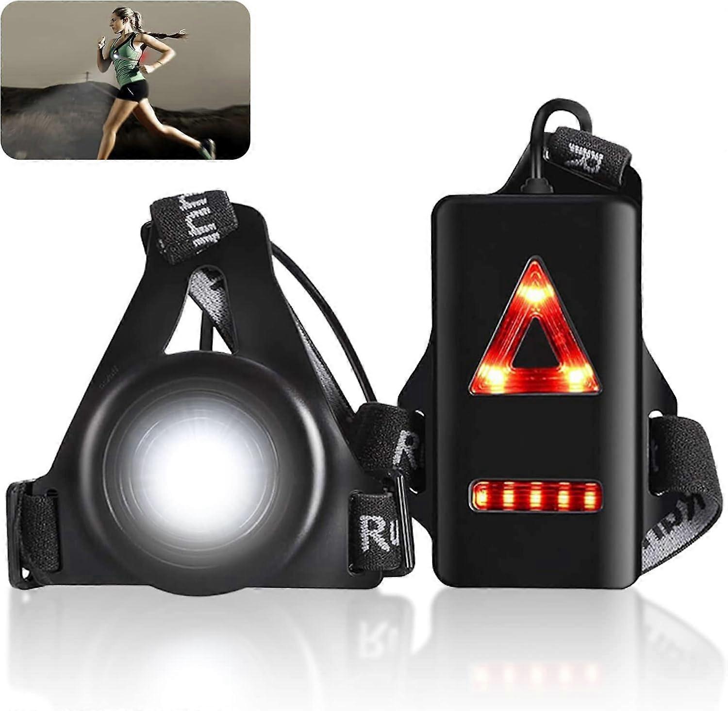 Running Light with Reflectors, USB Sports Running Lamp, Adjustable Beam Angle