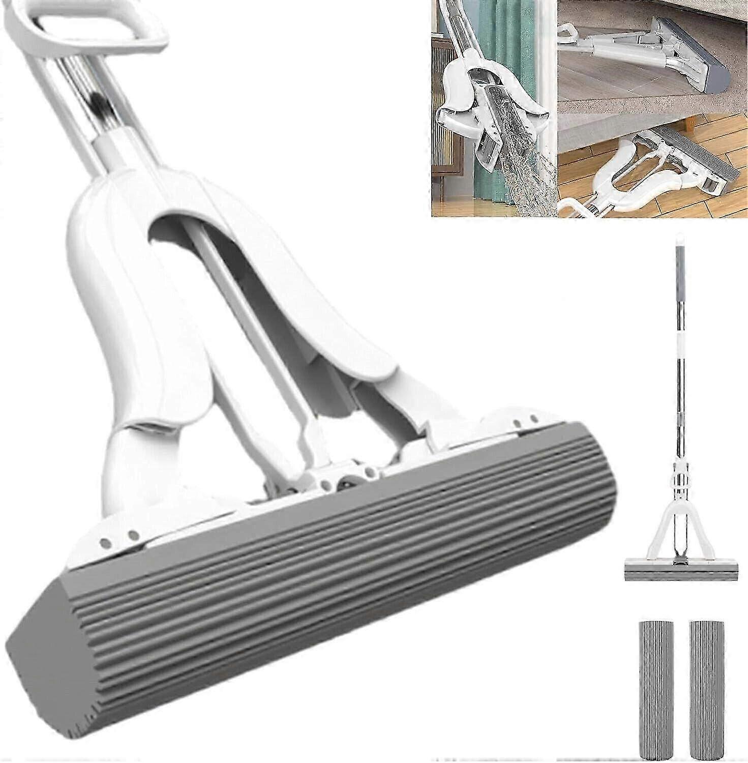 Hand-Washable Collodion Mop with Self-Squeezing Function, Foldable Sponge Mop for Easy Storage and Cleaning Floors