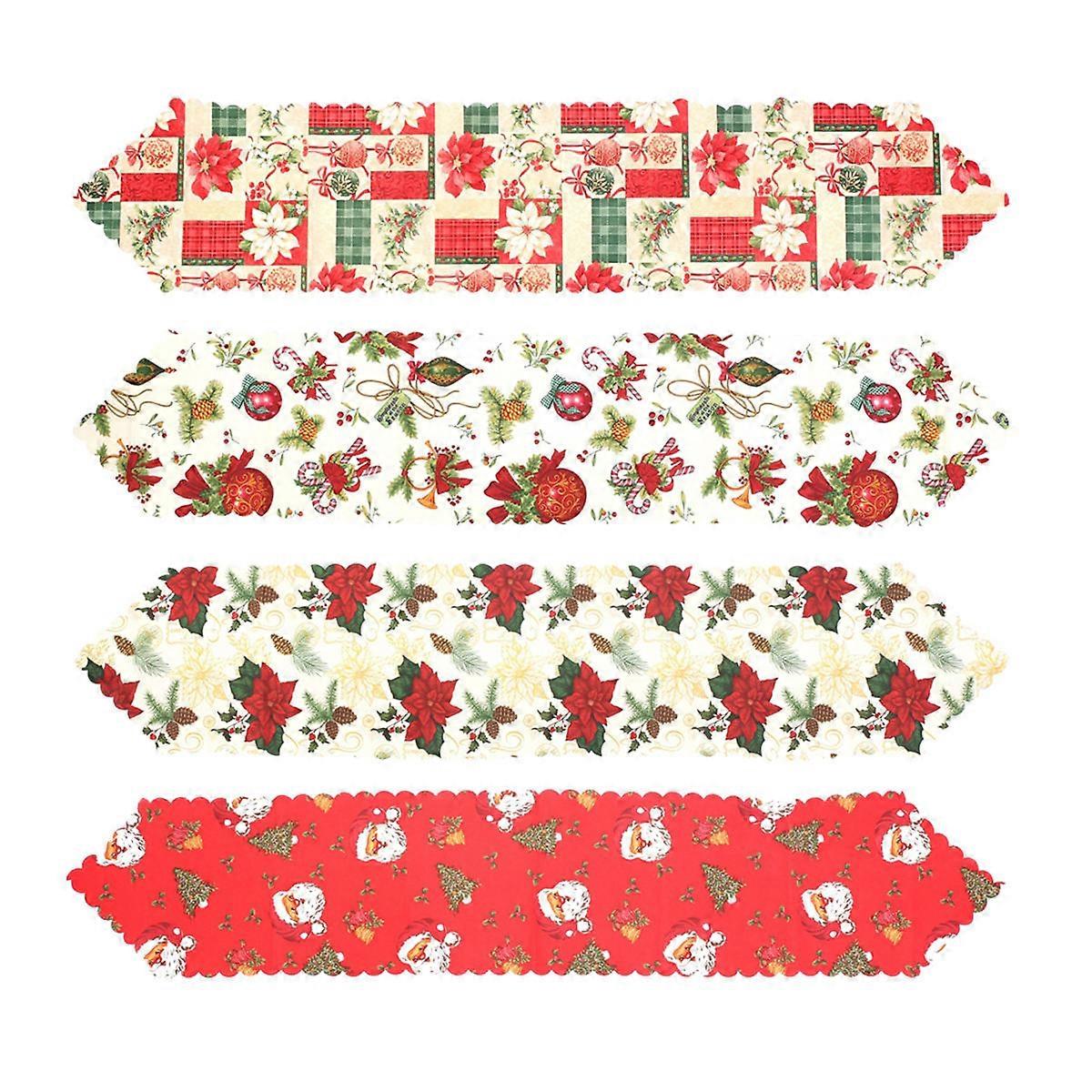 Holiday Decorative Tablecloths Polyester Christmas Party Table Cover Multi 35 x 0.02 x 178 Cm Protects Table Surface 1Pack