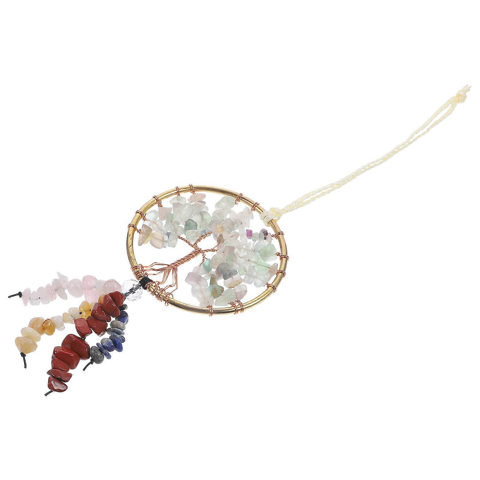 Assorted Tree Hanging Ornament for Car Interior Decoration Stone Pendant 3.5 Inches