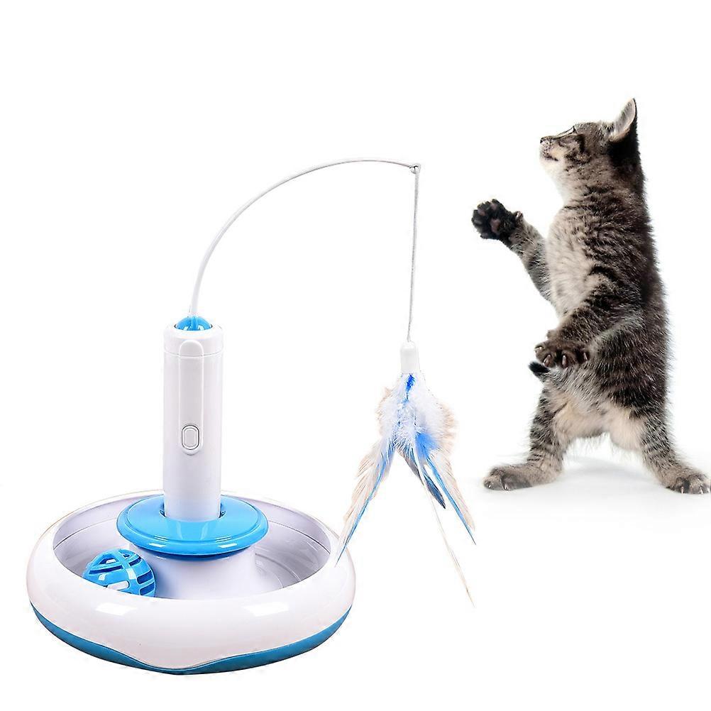 Automatic Electric Cat Toy Interactive Entertainment Exercise for Indoor Cats Kitten Round Shape 1Pcs