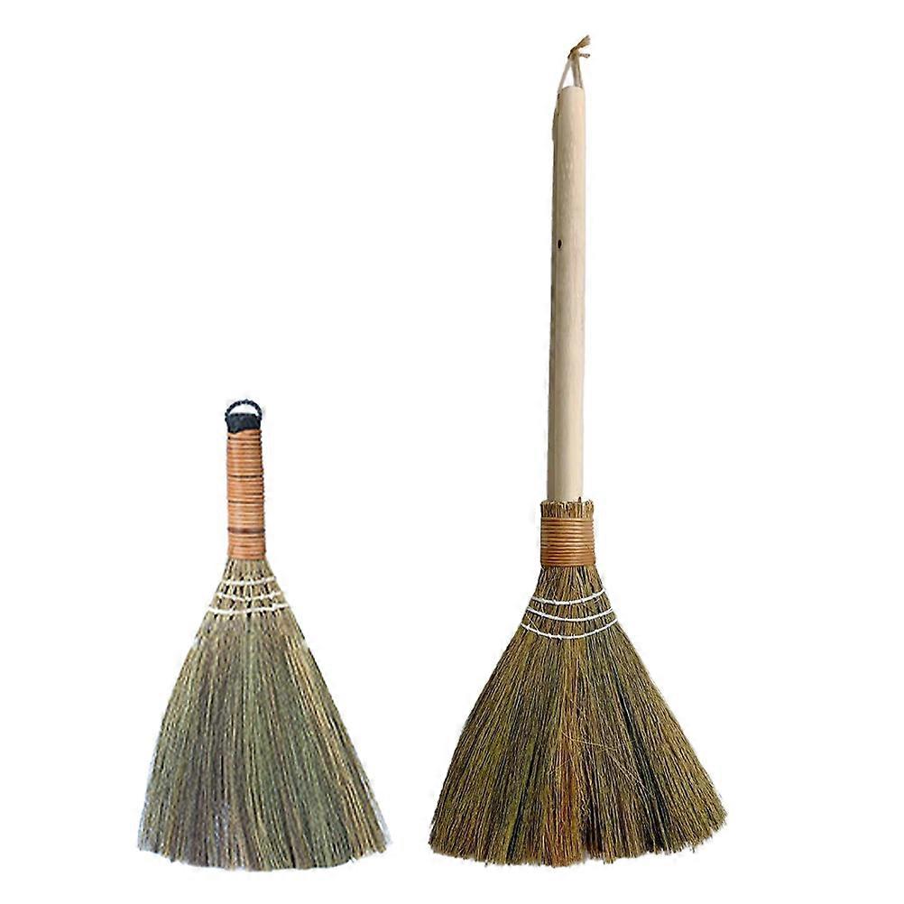 Handmade Bamboo Cleaning Broom with Detachable Handle – Lightweight, Rustic Soft Broom for Indoor, Desk and Home Use, Easy to Store