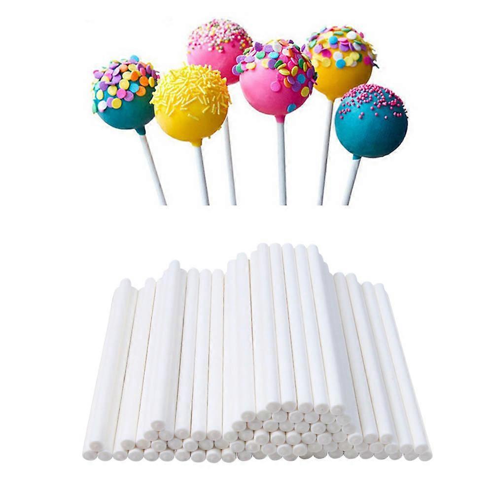 Cake Paper Sticks Paper Lollipop Sticks for Decoration Use 100Pcs White