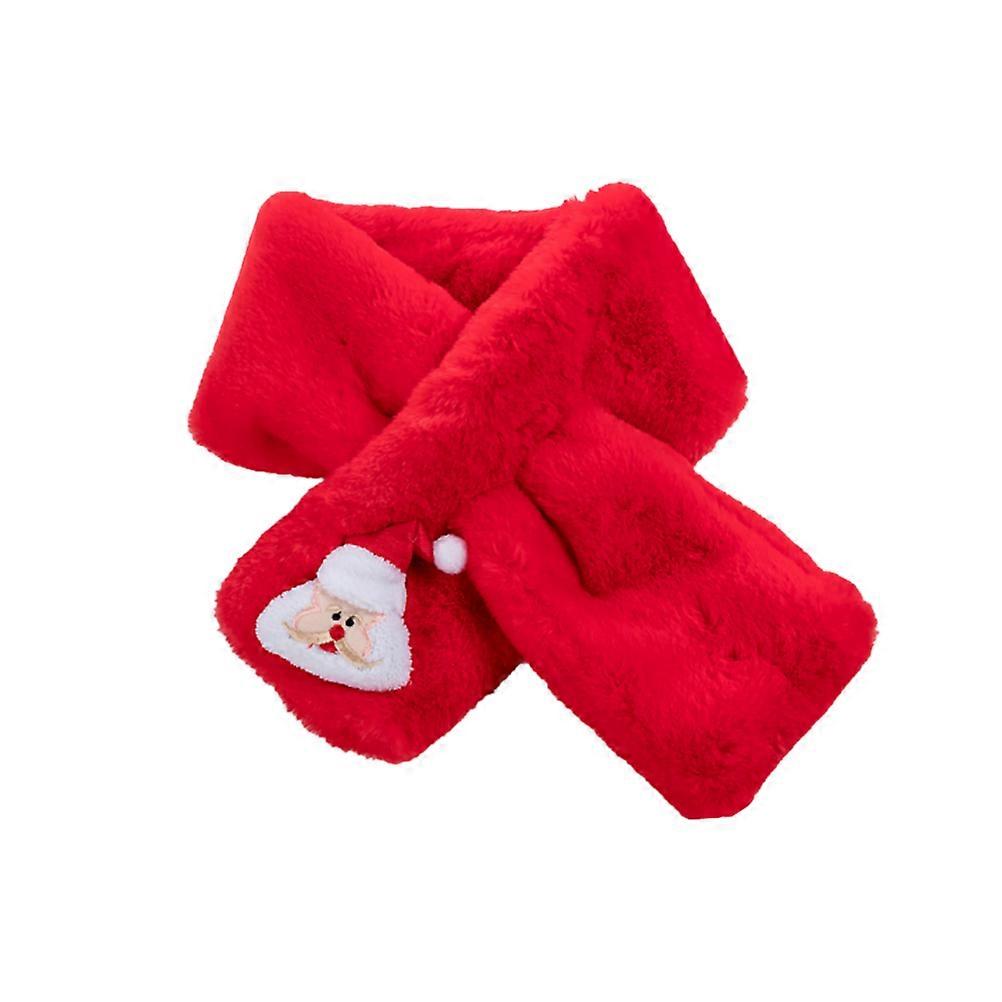 Warm Scarf For Kids High-End Cross Shape Imitation Hair Winter Autumn 1Set