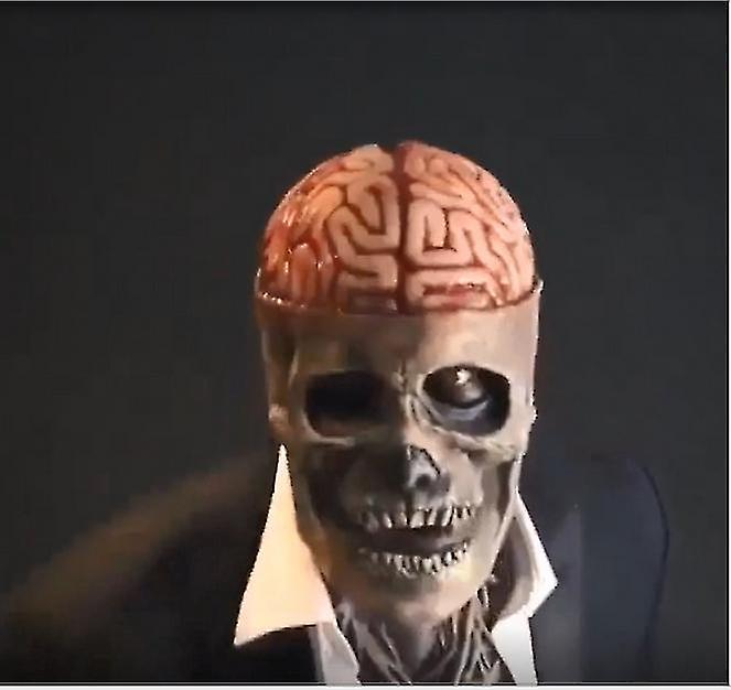 Movable Jaw Skull Mask Helmet Halloween Party Prop Latex Headgear