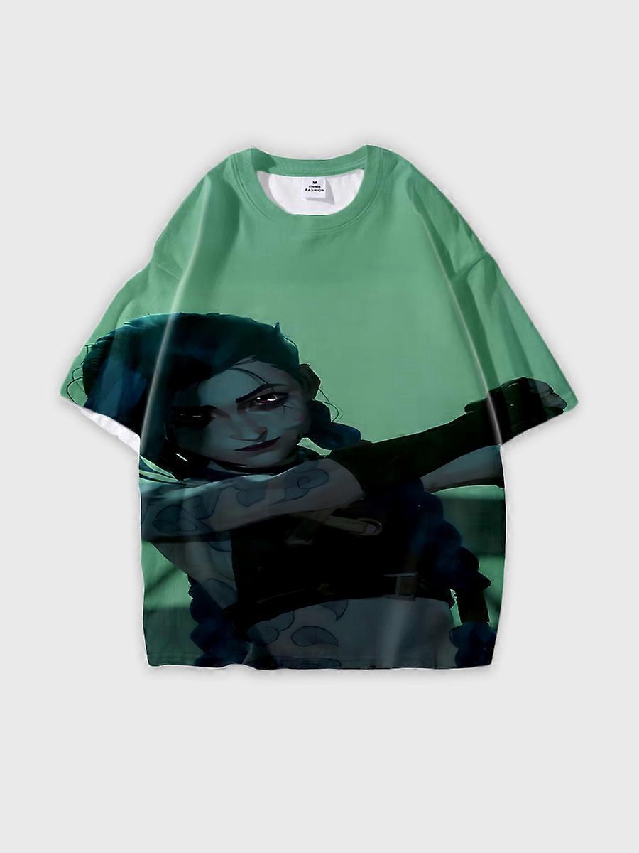 T-shirt round neck Role Pattern loose short sleeve K103