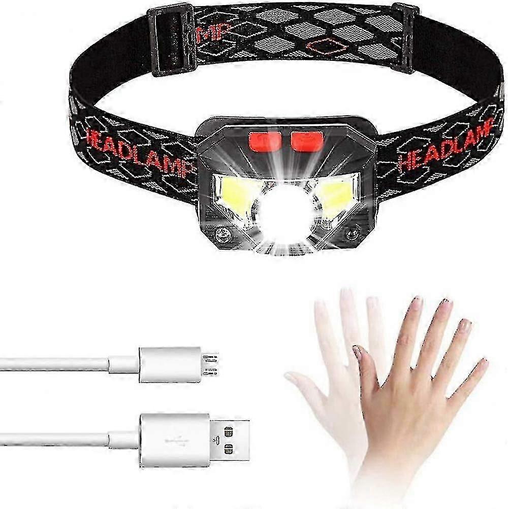 Led Head Lamp, Rechargeable Usb Lights With Motion Detector