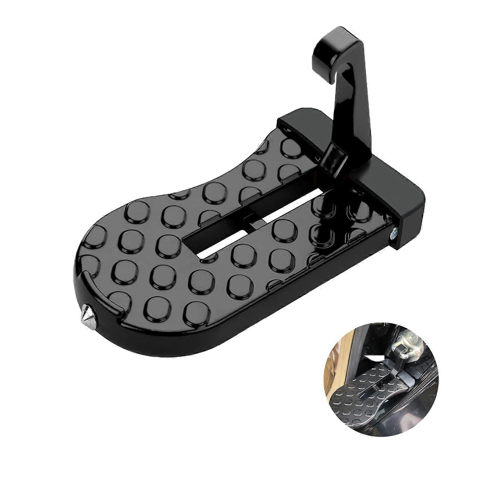 Folding Car Door Pedal Foldable Door Step Running Boards U Hook Locking For Car Door Compatible With Most Models