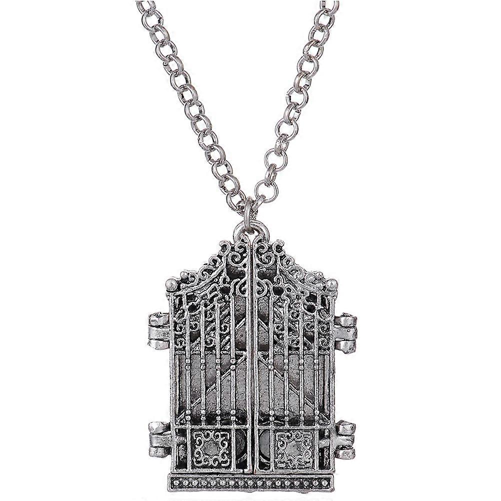 Gothic Picture Frame Necklace with Silver Alloy Material for Decoration and Special Occasions 1.5x2 inches