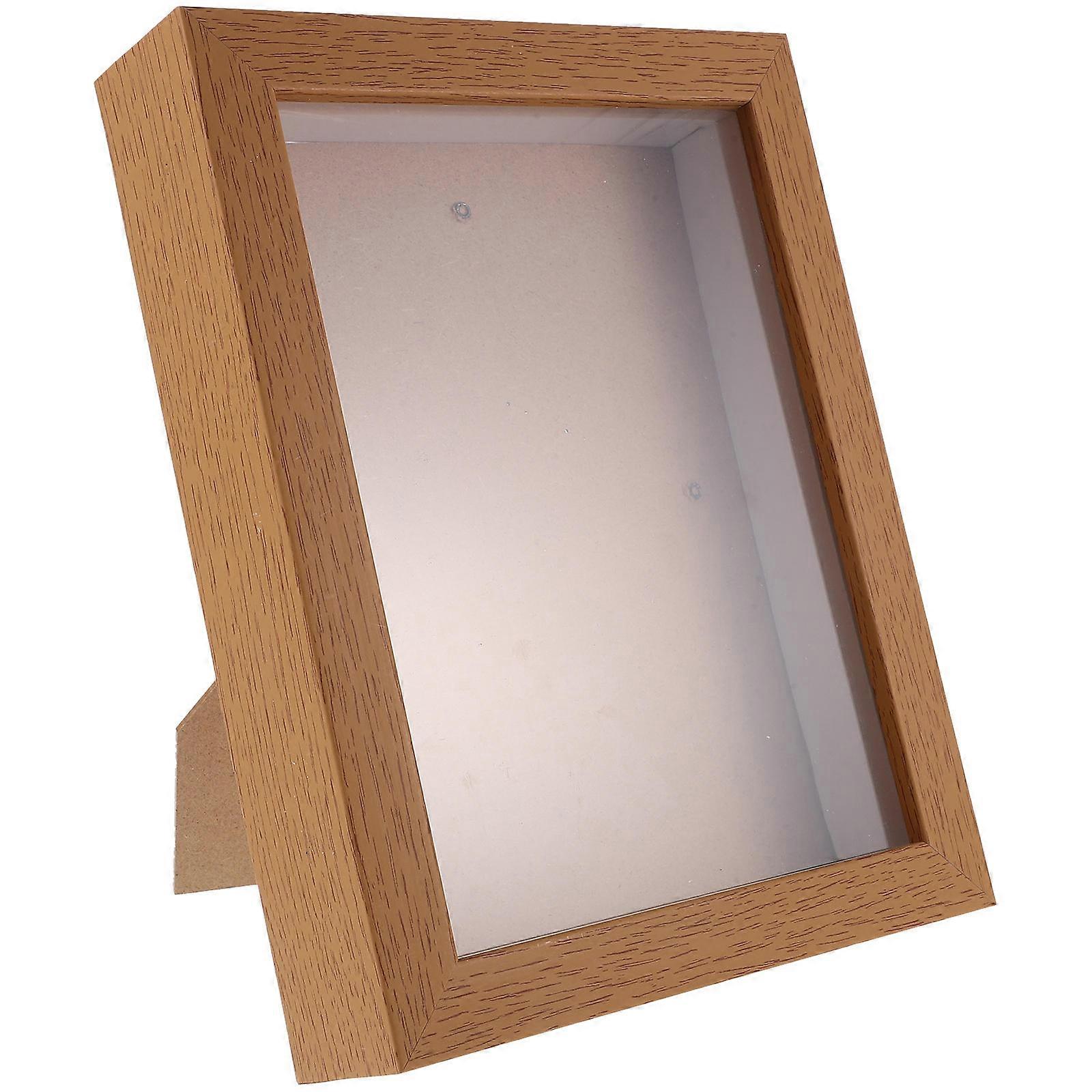 Pressing Flower Display Frame Shadow Box Picture Frame Home Decoration Light Brown 22.2X17.8X4.4CM Display 1Pack