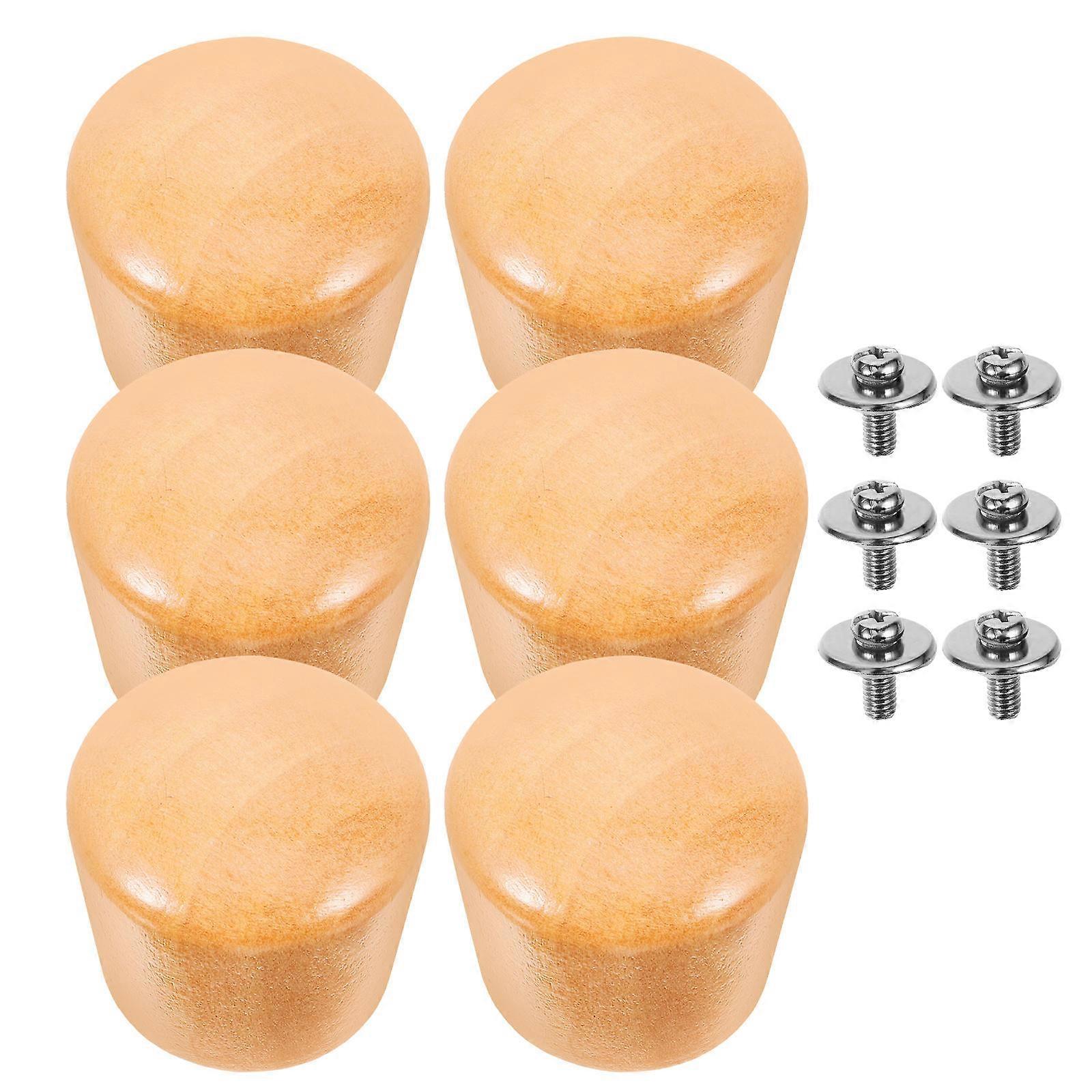 6pcs Wooden Handle Milk Pot Lid Knobs Kitchen Cookware Replacement