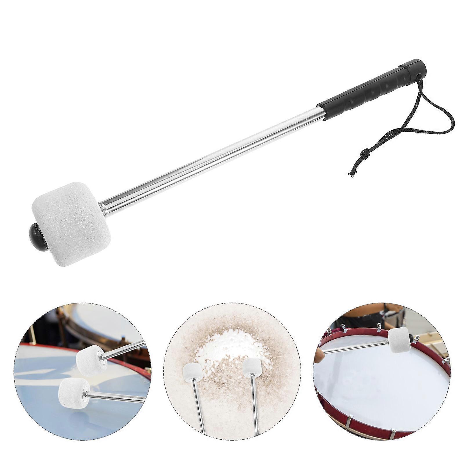 Marching Drum Sticks Mallet for Jazz Ensemble Experienced Drummers Cylindrical Shape Wool Felt Head 1Pack